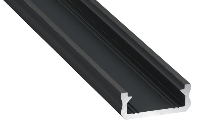 Profil do LED Aluminiowy Czarny Typ D 1m + Klosz mleczny EKPR6398 Eko-Light