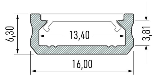Profil do LED Aluminiowy Czarny Typ D 1m + Klosz mleczny EKPR6398 Eko-Light