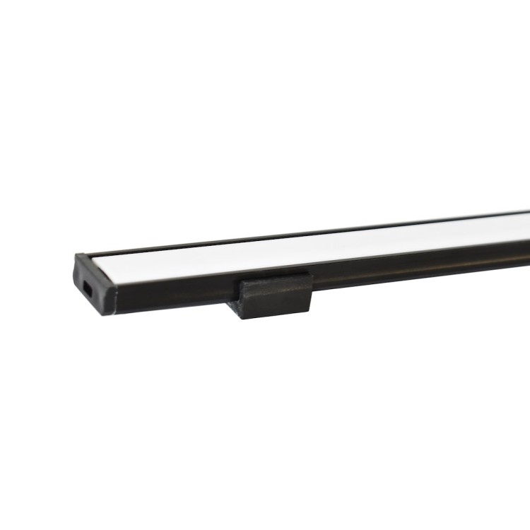 Profil do LED Aluminiowy Czarny Typ D 1m + Klosz mleczny EKPR6398 Eko-Light