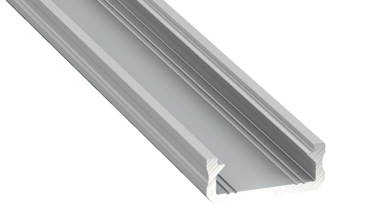 Profil do LED Aluminiowy Srebrny Typ D 1m + Klosz mleczny EKPR6474 Eko-Light