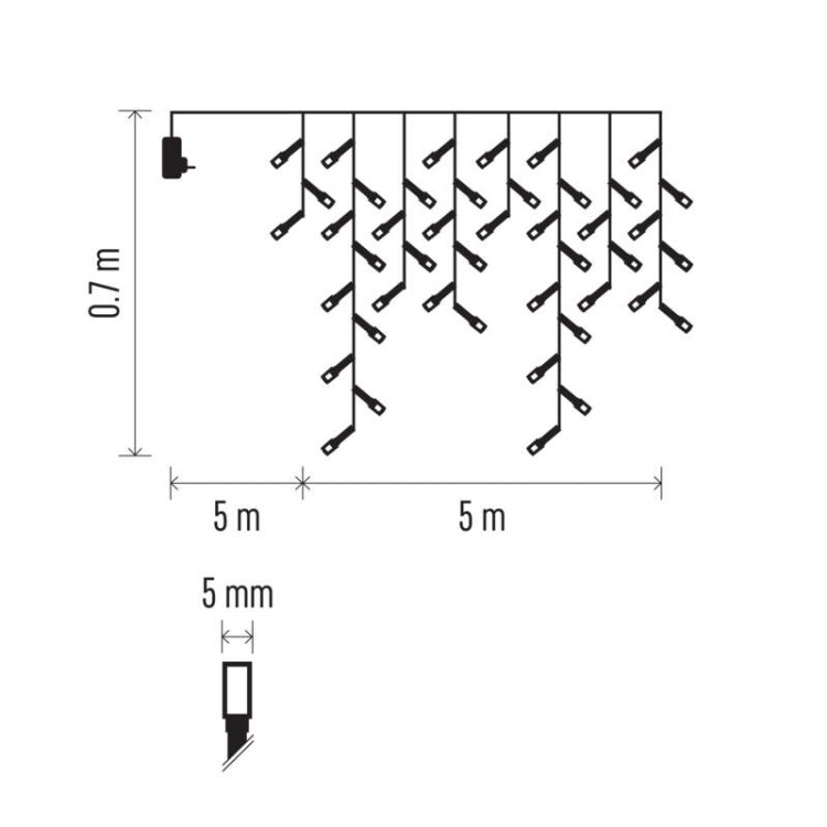 Kurtyna świetlna sople świąteczna bożonarodzeniowa migające 300 LED 5x0,7m CW D4CC02 Emos timer pilot 230V IP44 6W Boże Narodzenie ozdoba świecąca dekoracja na święta świąteczna elektryczna stroik wiszący girlanda na okno zimny biały