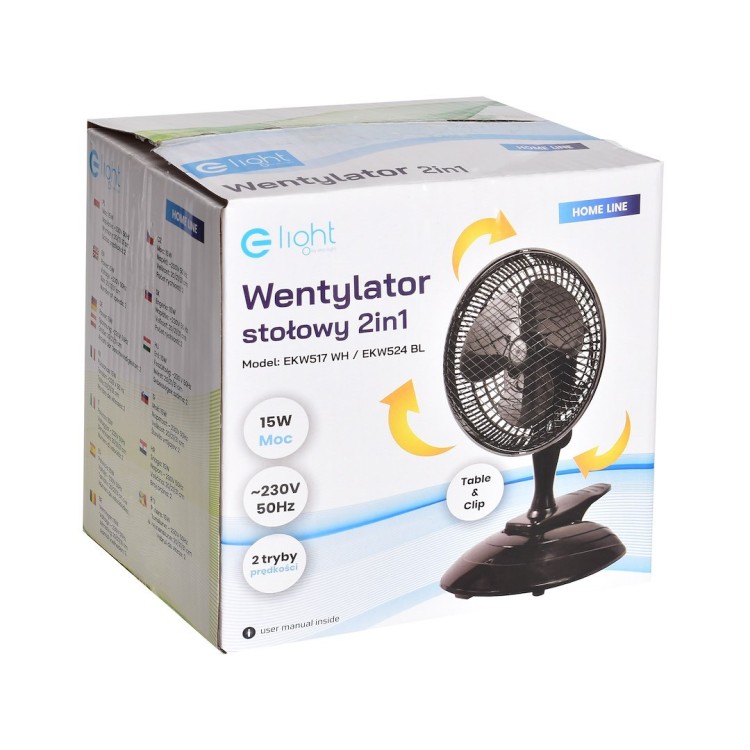 WENTYLATOR STOŁOWY EKO-LIGHT 6'' 2in1 CZARNY EKW524 Eko-Light
