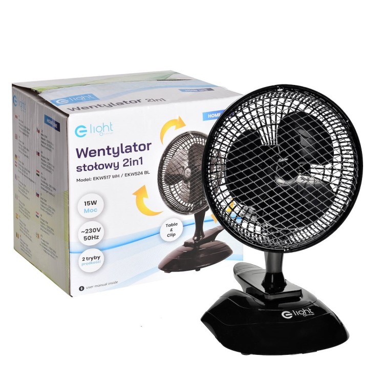 WENTYLATOR STOŁOWY EKO-LIGHT 6'' 2in1 CZARNY EKW524 Eko-Light