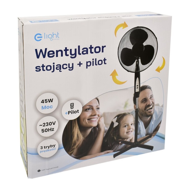 WENTYLATOR STOJĄCY EKO-LIGHT Z PILOTEM 16''BIAŁY EKW562 Eko-Light