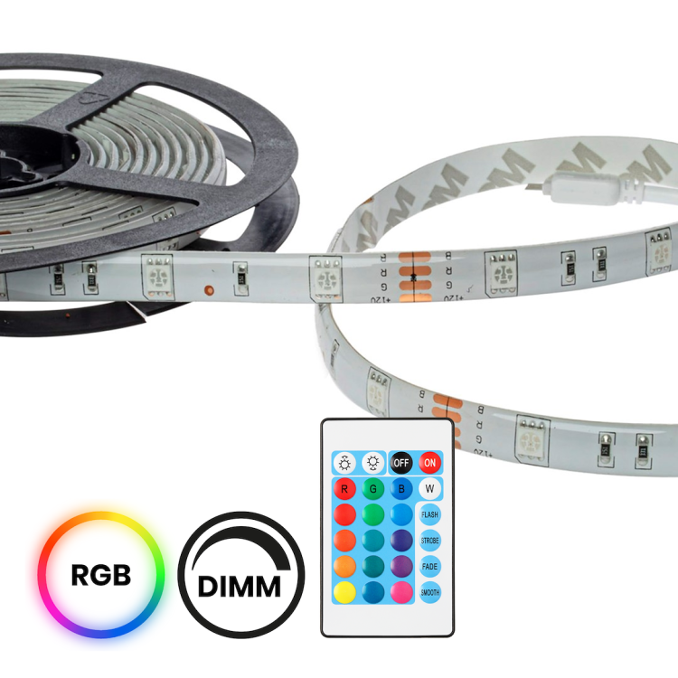 Zestaw LED Taśma RGB 5m IP65 Sterownik + Pilot EKZ2291 Eko-Light