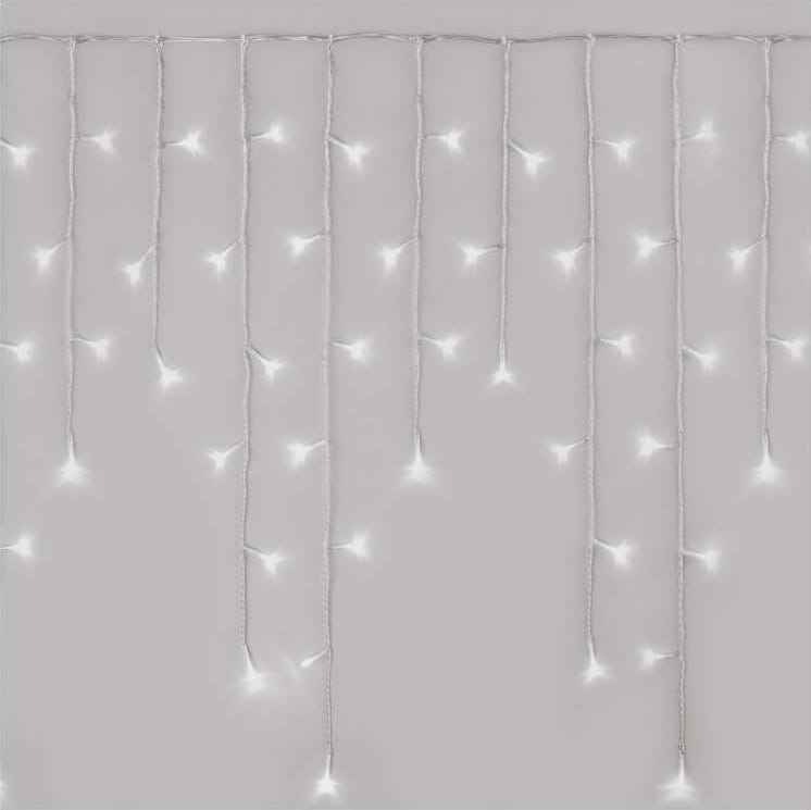 Kurtyna świetlna sople świąteczna bożonarodzeniowa migające 300 LED 5x0,7m CW D4CC02 Emos timer pilot 230V IP44 6W Boże Narodzenie ozdoba świecąca dekoracja na święta świąteczna elektryczna stroik wiszący girlanda na okno zimny biały