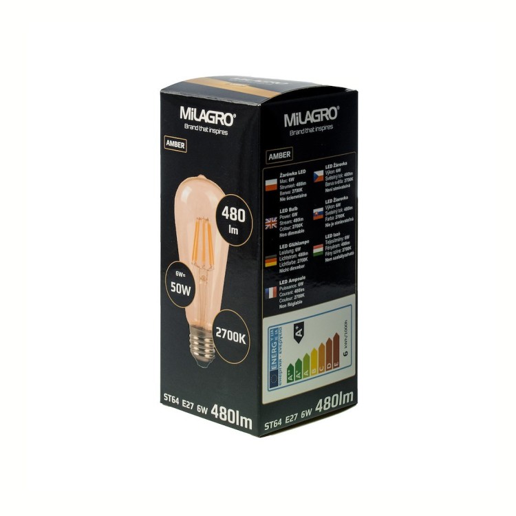 Żarówka Filamentowa 6W ST64 E27 ML548 Eko-Light