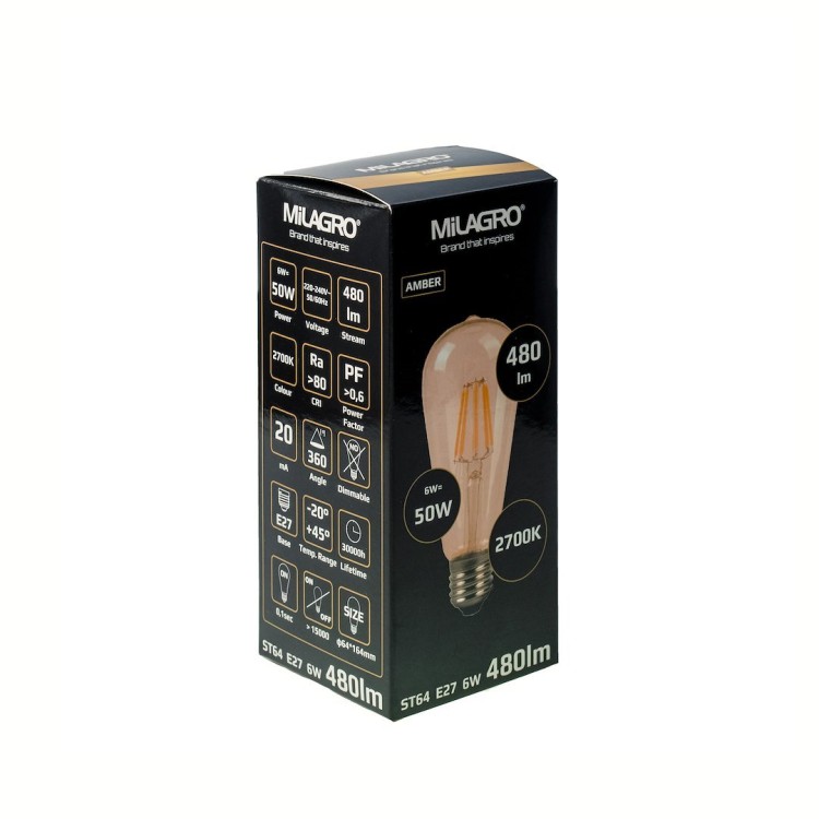 Żarówka Filamentowa 6W ST64 E27 ML548 Eko-Light