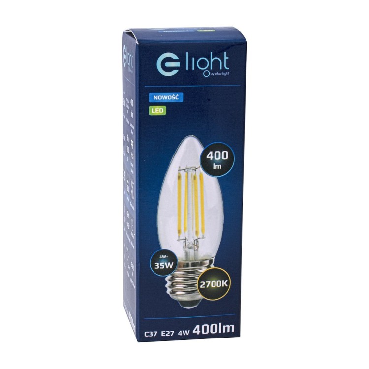 Żarówka Filamentowa LED 4W C37 E27 2700K EKZF003 Eko-Light