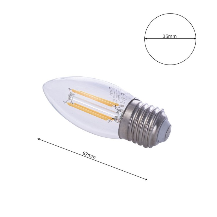 Żarówka Filamentowa LED 4W C37 E27 2700K EKZF003 Eko-Light
