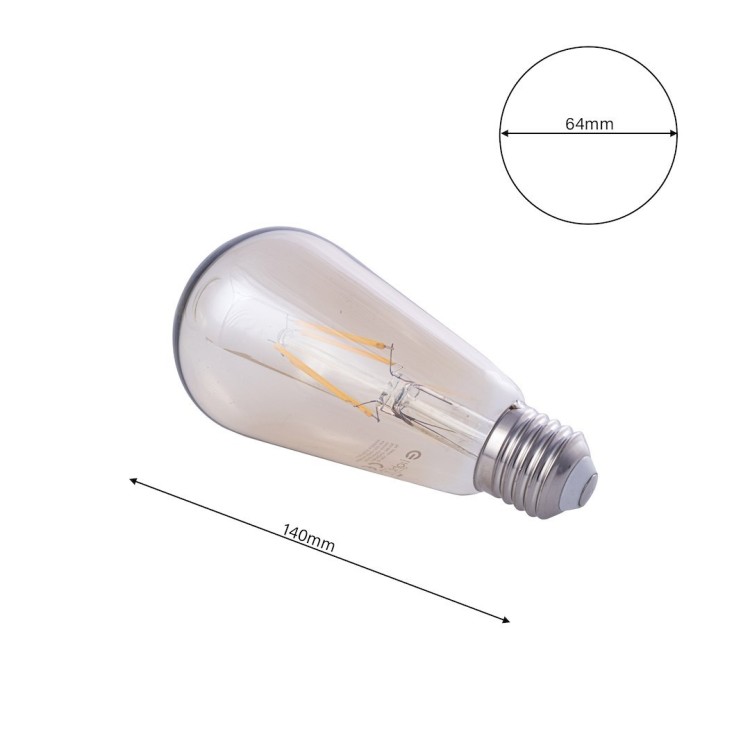 Żarówka Dekoracyjna LED 4W ST64 E27 Amber EKZA3621 Eko-Light