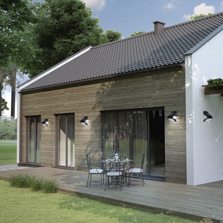 Lampka Solarna Butterfly Czarna 1,5W EKO3867 Eko-Light Oprawa elewacyjna lampa ścienna