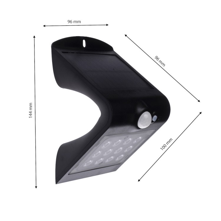 Lampka Solarna Butterfly Czarna 1,5W EKO3867 Eko-Light Oprawa elewacyjna lampa ścienna