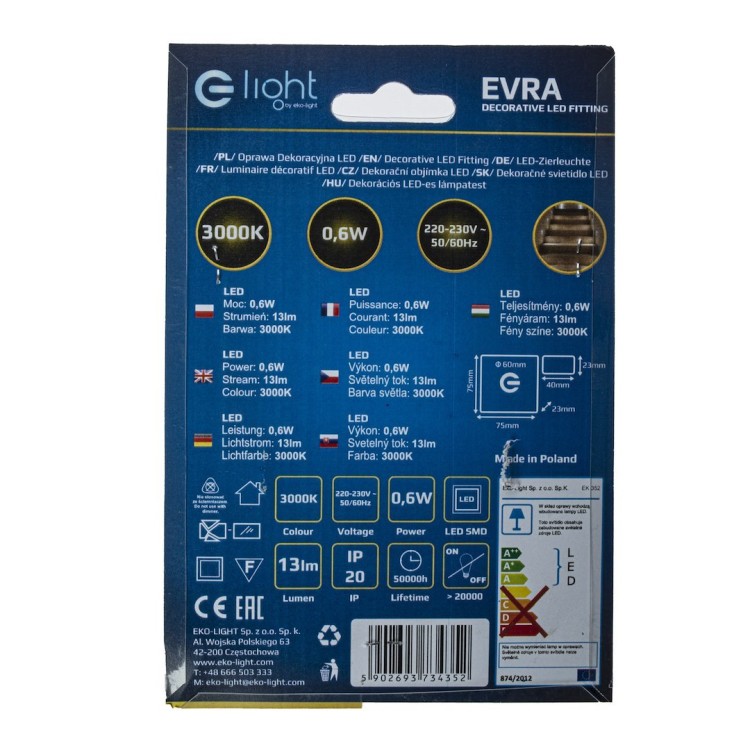 EVRA Barwa Ciepła 3000K EKS4352 Eko-Light