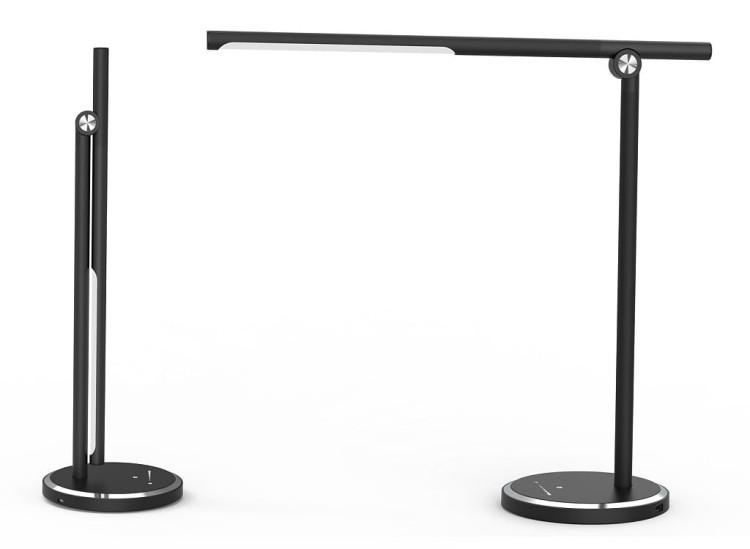 Lampa biurkowa Industrialna Loft SMART LED BLACK 8358 NOWODVORSKI Lighting 8W USB 3000K-6000K indukcyjna nowoczesna lampka biurkowa z ładowarką USB regulowana barwa światła czarna Premium