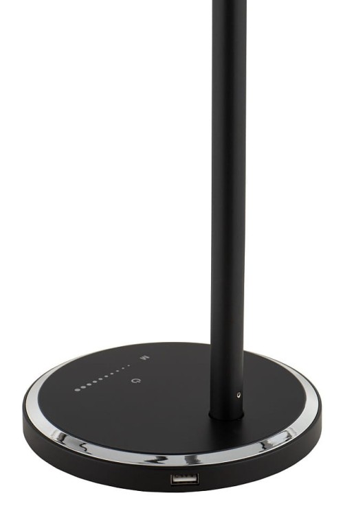 Lampa biurkowa Industrialna Loft SMART LED BLACK 8358 NOWODVORSKI Lighting 8W USB 3000K-6000K indukcyjna nowoczesna lampka biurkowa z ładowarką USB regulowana barwa światła czarna Premium