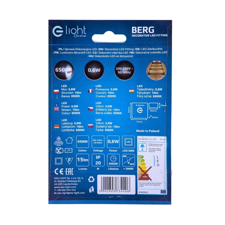 BERG Barwa Zimna 6500K EKS4406 Eko-Light