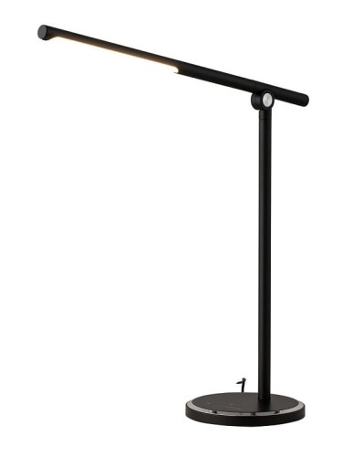 Lampa biurkowa Industrialna Loft SMART LED BLACK 8358 NOWODVORSKI Lighting 8W USB 3000K-6000K indukcyjna nowoczesna lampka biurkowa z ładowarką USB regulowana barwa światła czarna Premium