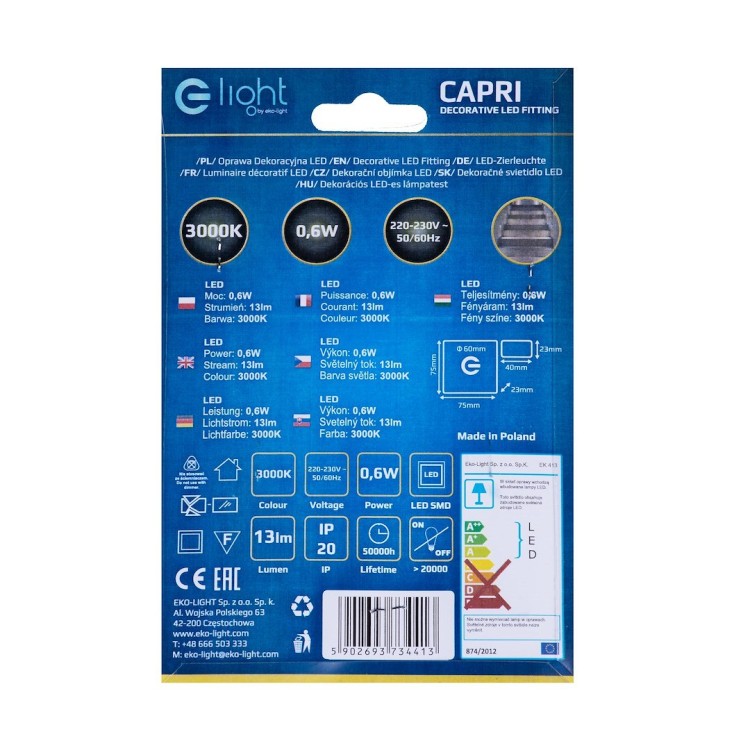 CAPRI Barwa Ciepła 3000K EKS4413 Eko-Light