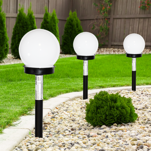 Lampa Ogrodowa Kulka Solarna Czarna Plastik EKO4826 Eko-Light gruntowa
