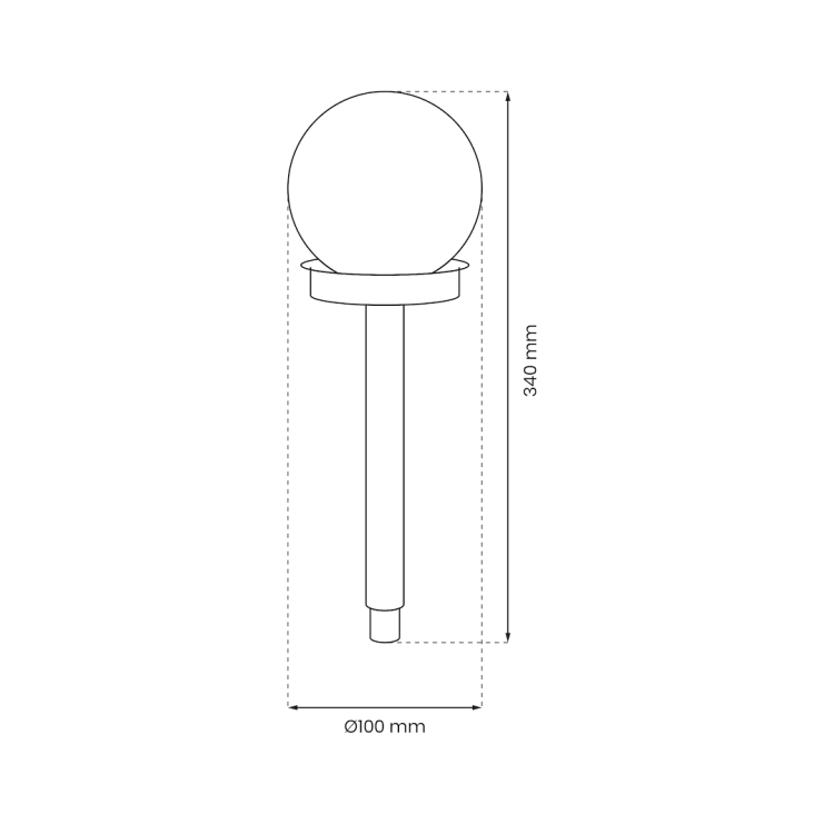 Lampa Ogrodowa Kulka Solarna Czarna Plastik EKO4826 Eko-Light gruntowa