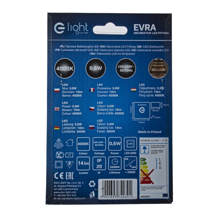 EVRA Barwa Neutralna 4000K EKS0391 Eko-Light