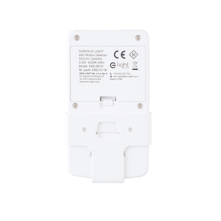 LAMPKA NATYNKOWA Z CZUJKĄ RUCHU + ŚWIATŁO BOCZNE 4000K EKB6615 Eko-Light