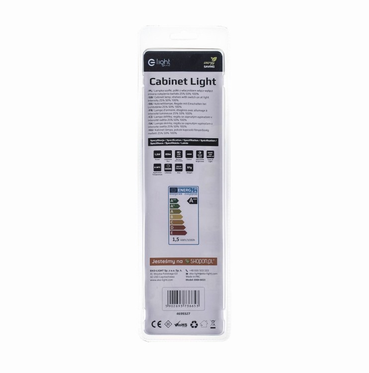 LAMPKA Z WŁĄCZNIKIEM 28 cm EKB6653 Eko-Light