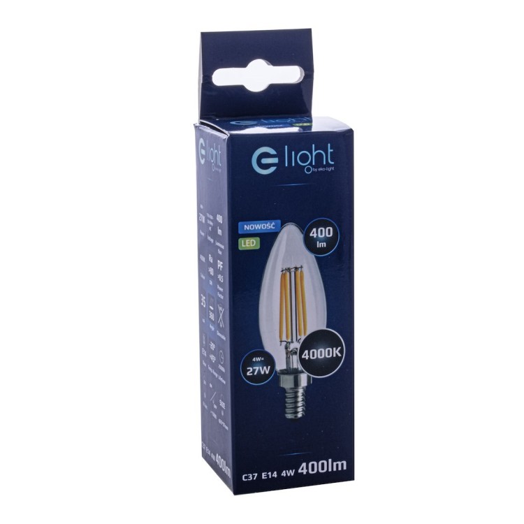 Żarówka Filamentowa LED 4W Świeczka E14 4000K EKZF0964 Eko-Light