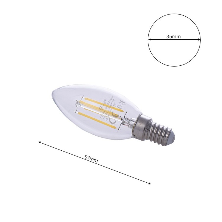 Żarówka Filamentowa LED 4W Świeczka E14 4000K EKZF0964 Eko-Light