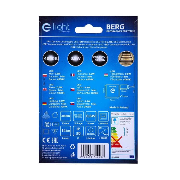 BERG Barwa Neutralna 4000K EKS0407 Eko-Light