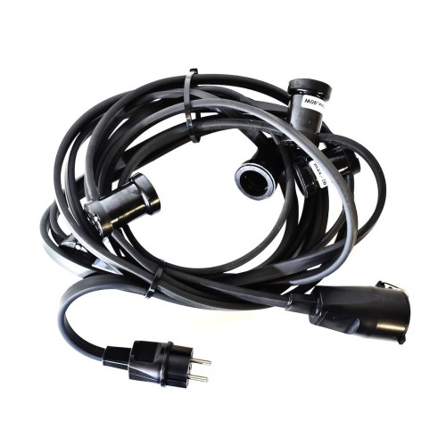 GIRLANDA PROFESJONALNA IP44 CZARNA 5M + GNIAZDO EKO1571 Eko-Light