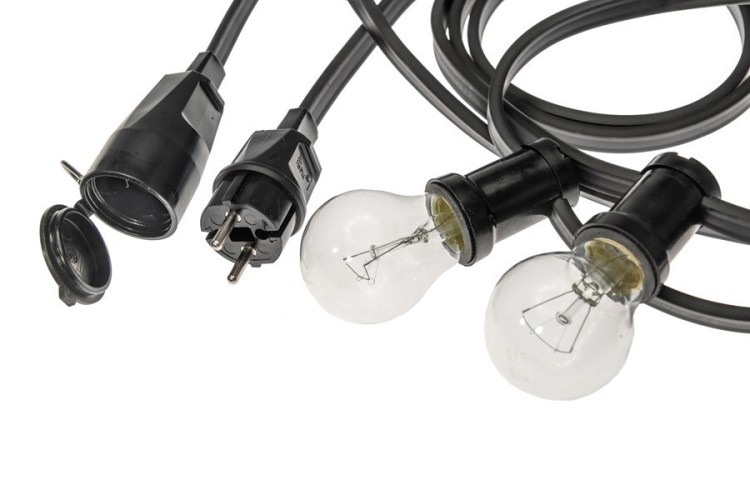 GIRLANDA PROFESJONALNA IP44 CZARNA 22M + GNIAZDO EKO1632 Eko-Light
