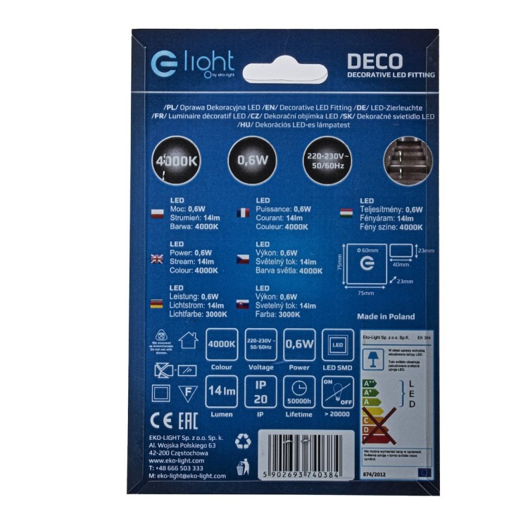 DECO Barwa Neutralna 4000K EKS0384 Eko-Light