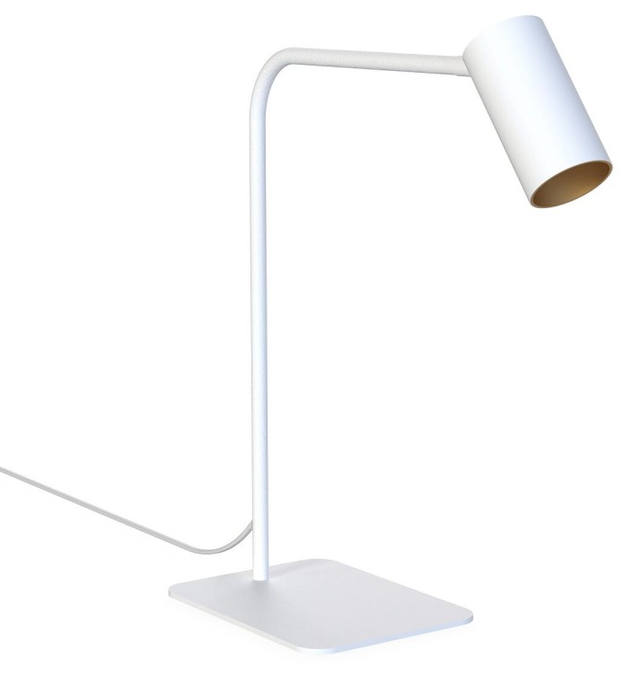 Lampa biurkowa Industrialna Loft MONO WHITE/GOLD 7713 NOWODVORSKI Lighting GU10 40cm nowoczesna lampka regulowana metalowa biało-złota białozłota Inspiracje Premium