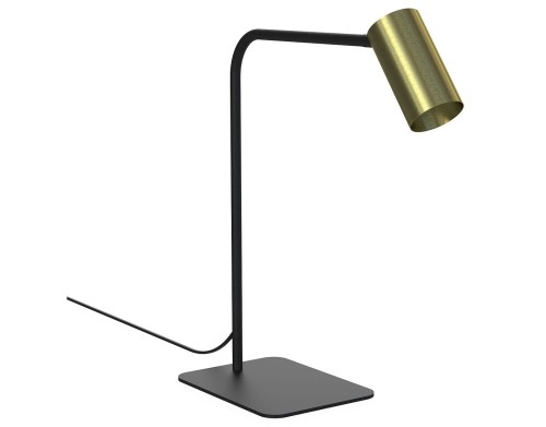 Lampa biurkowa Industrialna Loft MONO SOLID BRASS 7710 NOWODVORSKI Lighting GU10 40cm nowoczesna lampka regulowana metalowa czarno-złota mosiądz czarny Inspiracje Premium