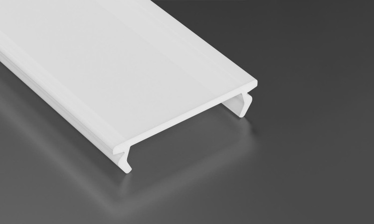 Profil do LED Aluminiowy Srebrny Typ K 2m + Klosz mleczny, Sprężyna montażowa