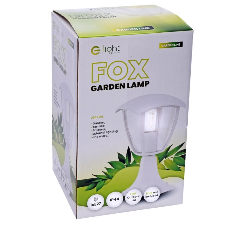 Lampa ogrodowa stojąca FOX WHITE 1xE27 Mała EKO3513 Eko-Light