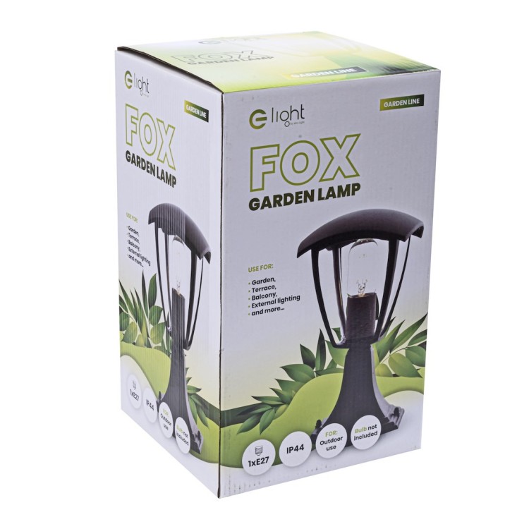 Lampa ogrodowa stojąca FOX BLACK 1xE27 Mała EKO3551 Eko-Light