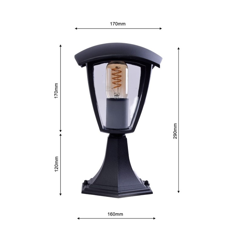 Lampa ogrodowa stojąca FOX BLACK 1xE27 Mała EKO3551 Eko-Light