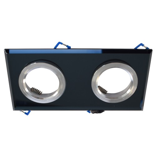 Oczko sufitowe szklane kwadratowe 2xGU10 Kolor: Czarny EKOS926 Eko-Light