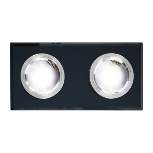 Oczko sufitowe szklane kwadratowe 2xGU10 Kolor: Czarny EKOS926 Eko-Light
