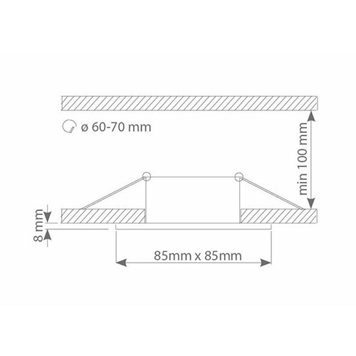 Oczko sufitowe kwadratowe IP44 White EKZ282 Eko-Light