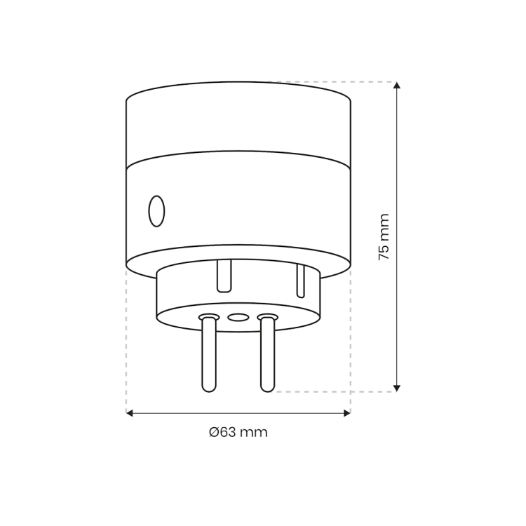Wtyczka Wi-Fi Tuya Smart Pojedyńcza 10A IP20 EKSM7473 Eko-Light