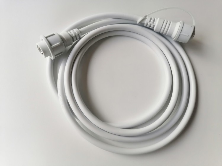 Kabel zasilający/przedłużacz BIAŁY do GIRILANDY 2m EKO7558 Eko-Light