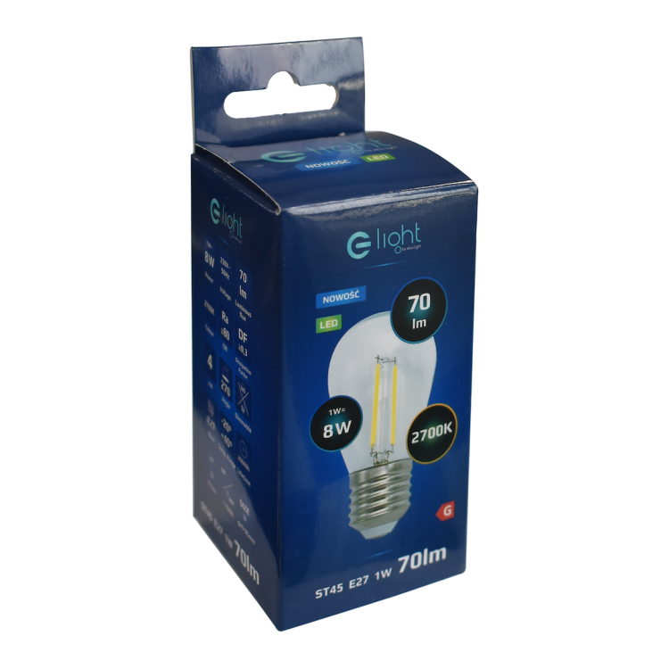 Żarówka Filamentowa LED 1W ST45 E27 2700K EKZF1050 Eko-Light