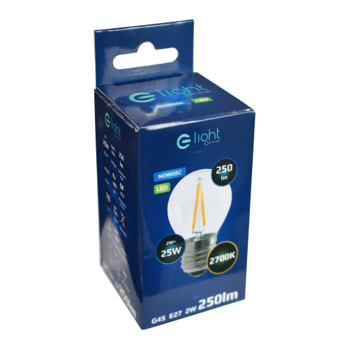 Żarówka Filamentowa LED 2W E27 G45 2700K EKZF1074 Eko-Light