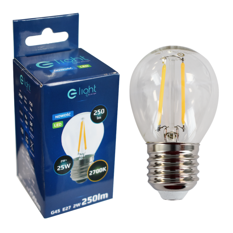 Żarówka Filamentowa LED 2W E27 G45 2700K EKZF1074 Eko-Light