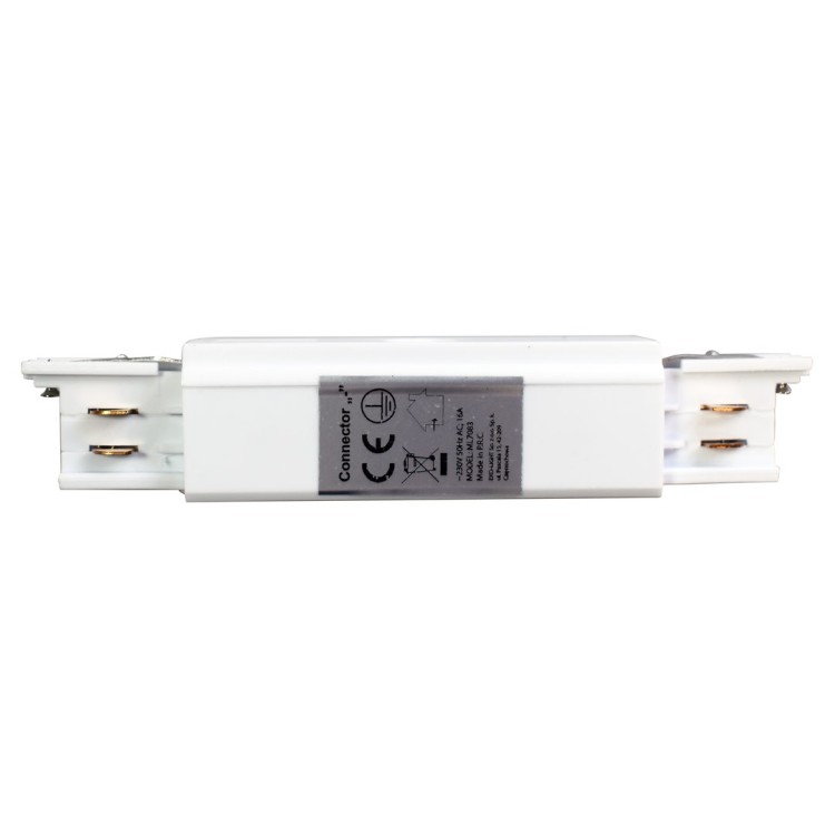 Łącznik Lampy Track Light Biały 3-obwodowy Typ: Prosty ML7083 Eko-Light na Szynoprzewód 3F do szynoprzewodu