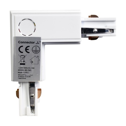 Łącznik Lampy Track Light Biały 3-obwodowy Typ: LD ML7085 Eko-Light na Szynoprzewód 3F do szynoprzewodu